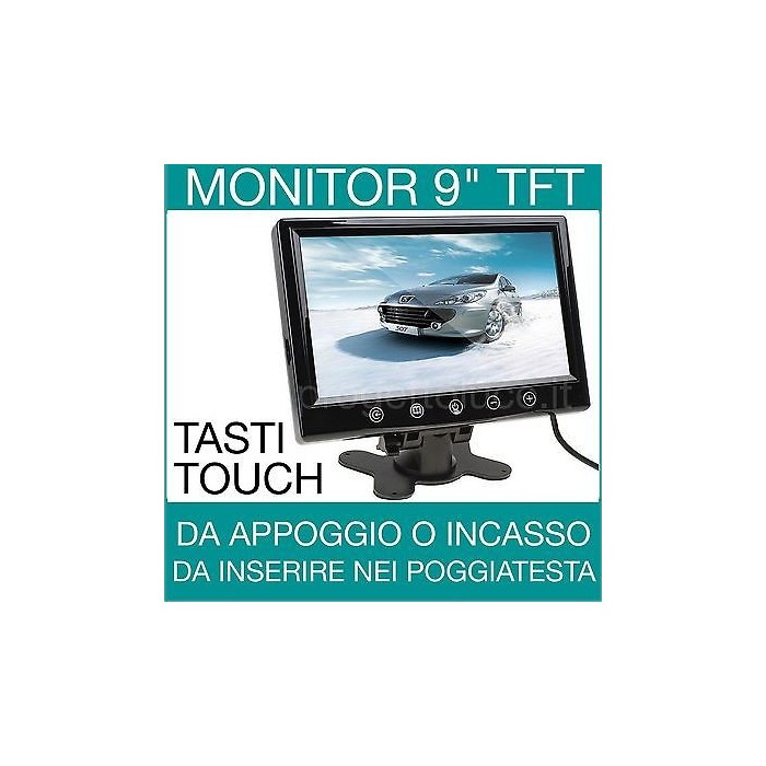 MONITOR 10 POLLICI SCHERMO LCD TFT COLORI 1080P VIDEOSORVEGLIANZA VGA HDMI  RCA