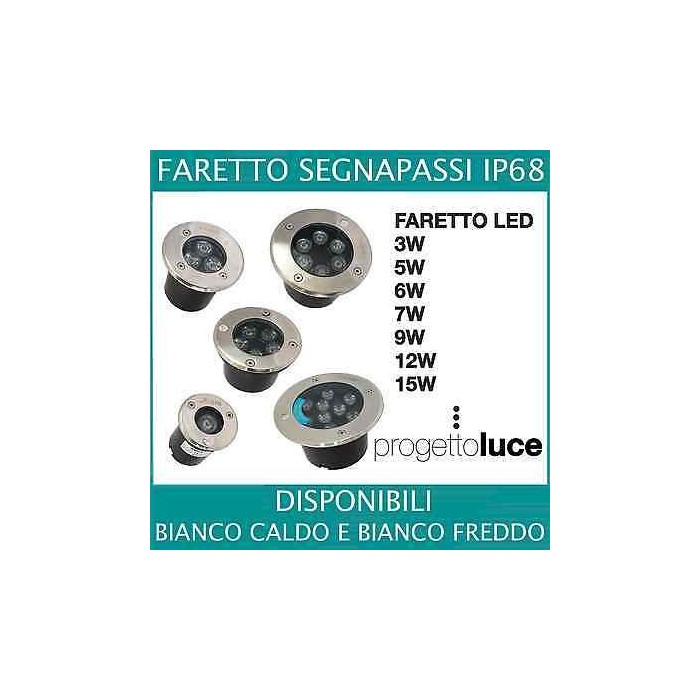 Segnapasso Faretto LED 3W Vetro Incasso Muro Scatola 503 luce balcone IP65  INTEC