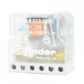 FINDER 26.04.8.012.0000 RELE' COMMUTATORE 10A - 250V - 12VAC - 2 CONTATTI NO