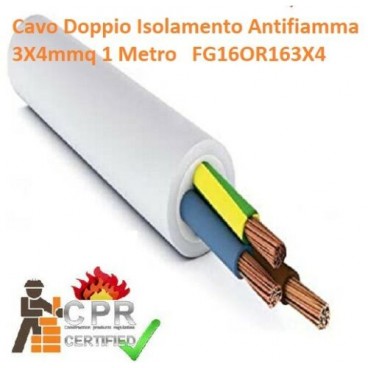 Cavo Elettrico Fror Doppio Isolamento Antifiamma 3X4mmq 1 Metro FG16OR163X4