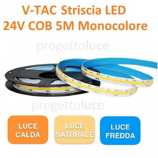 STRISCIA LED 1190LED V-Tac 24V Bobina 5mt Strip 2835 ALTA LUMINOSITA' IP20  NEW