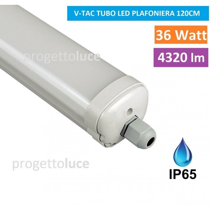 PLAFONIERA NEON LED T8 TUBO 120 CM DOPPIA V TAC VT-12021 6055