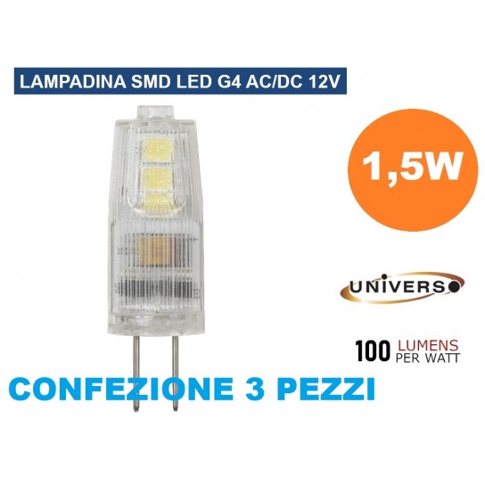 LAMPADINA LED G4 3,5W 12V 350 Lm BISPINA BULB Luce CALDA NATURALE
