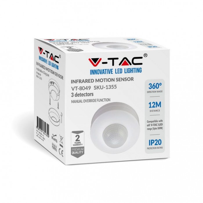 V-Tac VT-8019 Sensore Fotocellula Crepuscolare IP44 per Lampadine 