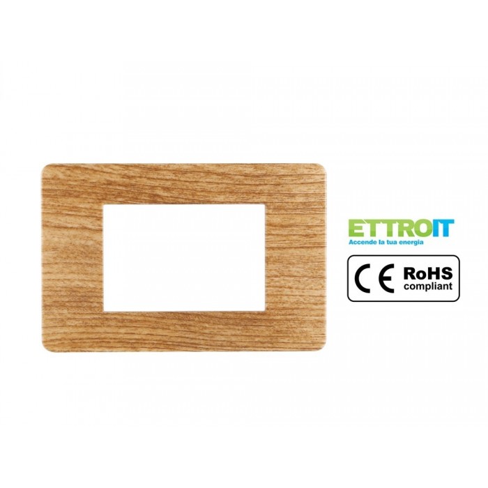 PLACCA COLORE LEGNO SCURO COMPATIBILE CON SERIE VIMAR PLANA