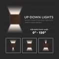 APPLIQUE LAMPADA PARETE LED CUBO 11W IP65 CON DOPPIA LUCE V-TAC CORTEN