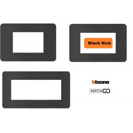 Placca Bticino MatixGO Serie Effects 3 - 4 - 7 moduli Black Nick