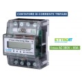 CONTATORE ENERGIA ELETTRICA TRIFASE SU GUIDA DIN 220V - 380V 5-80A 4 MODULI Ettroit