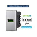 SERIE BTICINO FRUTTI AXOLUTE SILVER COMPATIBILE PRESA SCHUKO INTERRUTTORI USB TV