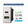 SERIE BTICINO FRUTTI AXOLUTE SILVER COMPATIBILE PRESA SCHUKO INTERRUTTORI USB TV