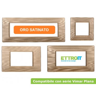 PLACCA COMPATIBIILE CON VIMAR PLANA ORO SATINATO 2-3-4-7 POSTI