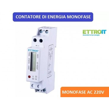 CONTATORE di ENERGIA ELETTRICA MONOFASE DIGITALE 5 (45A) 220V PER USO DOMESTICO