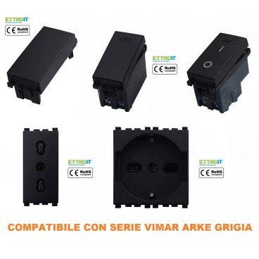 SERIE VIMAR ARKE COMPATIBILE FRUTTI PRESA SCHUKO PULSANTE INTERRUTTORE USB TV