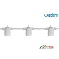 CATENA CATENARIA LUMINOSA 5 METRI BIANCA PER 10 LAMPADINE LED E27 PER ESTERNO