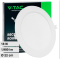 PANNELLO LED FARO FARETTO DA INCASSO CON DRIVER 18W ROTONDO SLIM V-TAC