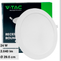 V-Tac Pannello LED Faretto Rotondo Slim 24W SMD da Incasso con Driver