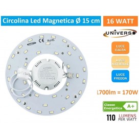 CIRCOLINA PIASTRA MAGNETICA LED 16W Ø15CM RICAMBIO NEON PLAFONIERA CIRCOLARE