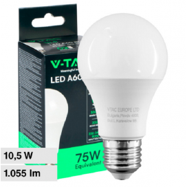 V-Tac Lampadina LED E27 10,5W SMD Goccia Bulbo A60 100lm/W