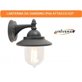 LAMPADA DA MURO APPLIQUE DA GIARDINO LANTERNA E27 ESTERNO IP44 ALLUMINIO GRIGIO