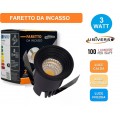 FARETTO LED PUNTO LUCE SEGNAPASSO GRADINI ROTONDO COLORE NERO DA INCASSO 3W