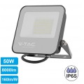 V-TAC Faro LED SMD 50W 160LM/W Colore Nero 4000K Naturale IP65 SLIM 8000lm