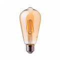 LAMPADA LED FILAMENTO VINTAGE 4W 6W AMBER E27 BULBO LAMPADINA V-TAC CALDA 2200K