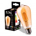 LAMPADA LED FILAMENTO VINTAGE 4W 6W AMBER E27 BULBO LAMPADINA V-TAC CALDA 2200K