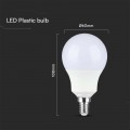 V-TAC VT-269 LAMPADINA LED E14 8,5W BULB A60 CHIP SAMSUNG Calda Naturale Fredda