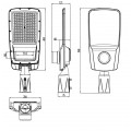 LAMPIONE ARMATURA STRADALE LED 100W SMD CON SENSORE CREPUSCOLARE 6500K IP65