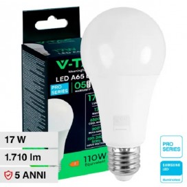 V-TAC PRO VT-21017 LAMPADINA LED E27 17W BULB A65 GOCCIA CHIP SAMSUNG