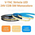 V-TAC VT-COB-280 STRISCIA LED COB MONOCOLORE 10W/M 24V BOBINA DA 5 METRI 4000 LM