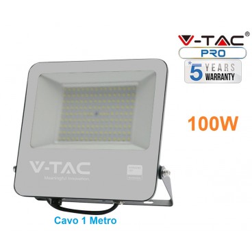 V-TAC PRO VT-100 FARO LED SMD 100W ULTRASOTTILE CHIP SAMSUNG DA ESTERNO COLORE NERO