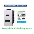 BTICINO LIVING LIGHT COMPATIBILE BIANCO PRESA SCHUKO TV PULSANTE DEVIATORE USB