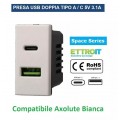 SERIE BTICINO AXOLUTE BIANCA COMPATIBILE PRESA SCHUKO TV PULSANTE DEVIATORE USB