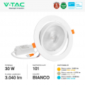 V-Tac Pro Faretto LED COB da Incasso Orientabile Rotondo 30W Chip Samsung IP20