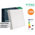 V-TAC PANNELLO LED QUADRATO PLAFONIERA 18W SMD DA PARETE CON DRIVER CHIP SAMSUNG